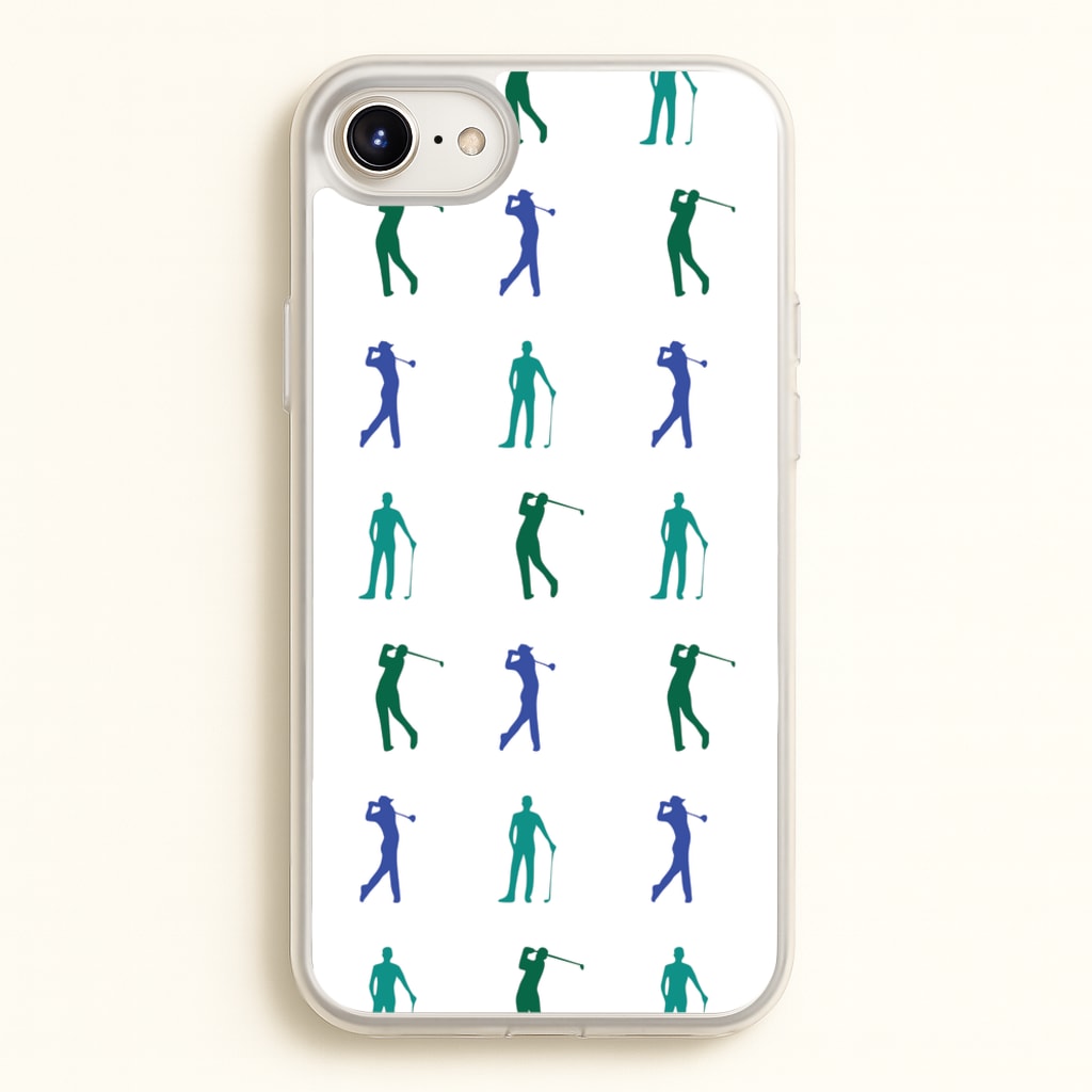 Golfer Silhouettes Pattern - Golf Phone Case for iPhone 6 Plus / 7 Plus / 8 Plus