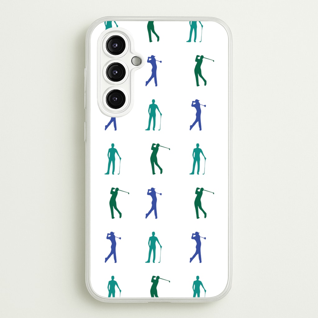 Golfer Silhouettes Pattern - Golf Phone Case for Galaxy A14