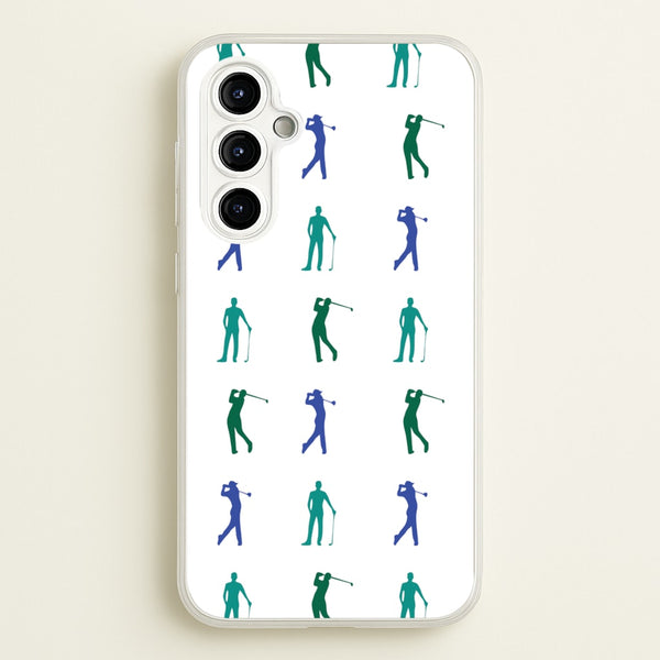 Golfer Silhouettes Pattern - Golf Phone Case for Galaxy A54