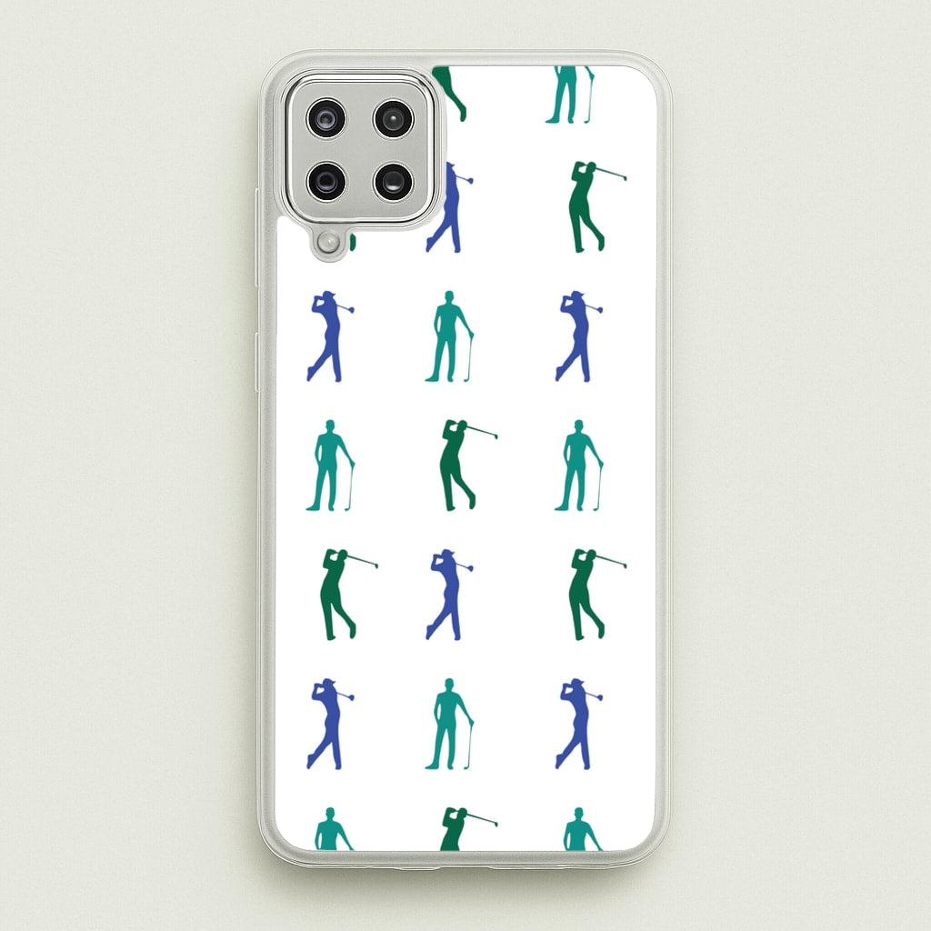 Golfer Silhouettes Pattern - Golf Phone Case for Galaxy A12
