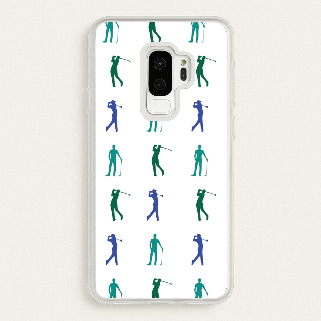 Golfer Silhouettes Pattern - Golf Phone Case for Galaxy S9 Plus