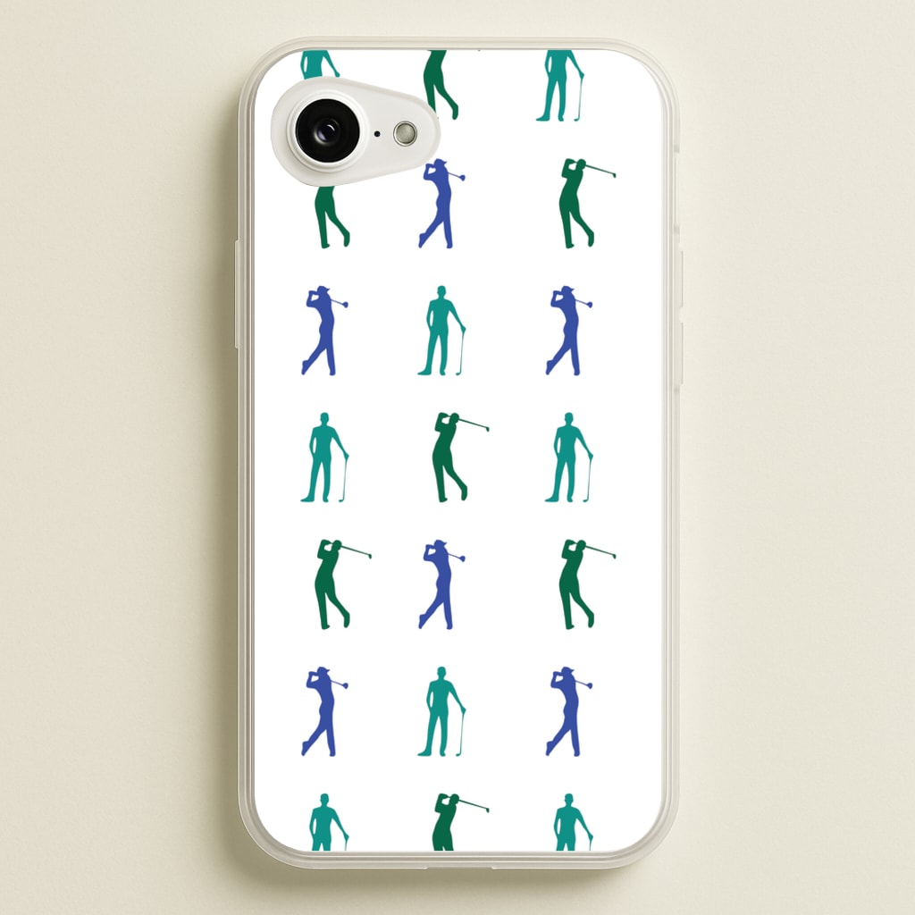 Golfer Silhouettes Pattern - Golf Phone Case for iPhone 16e