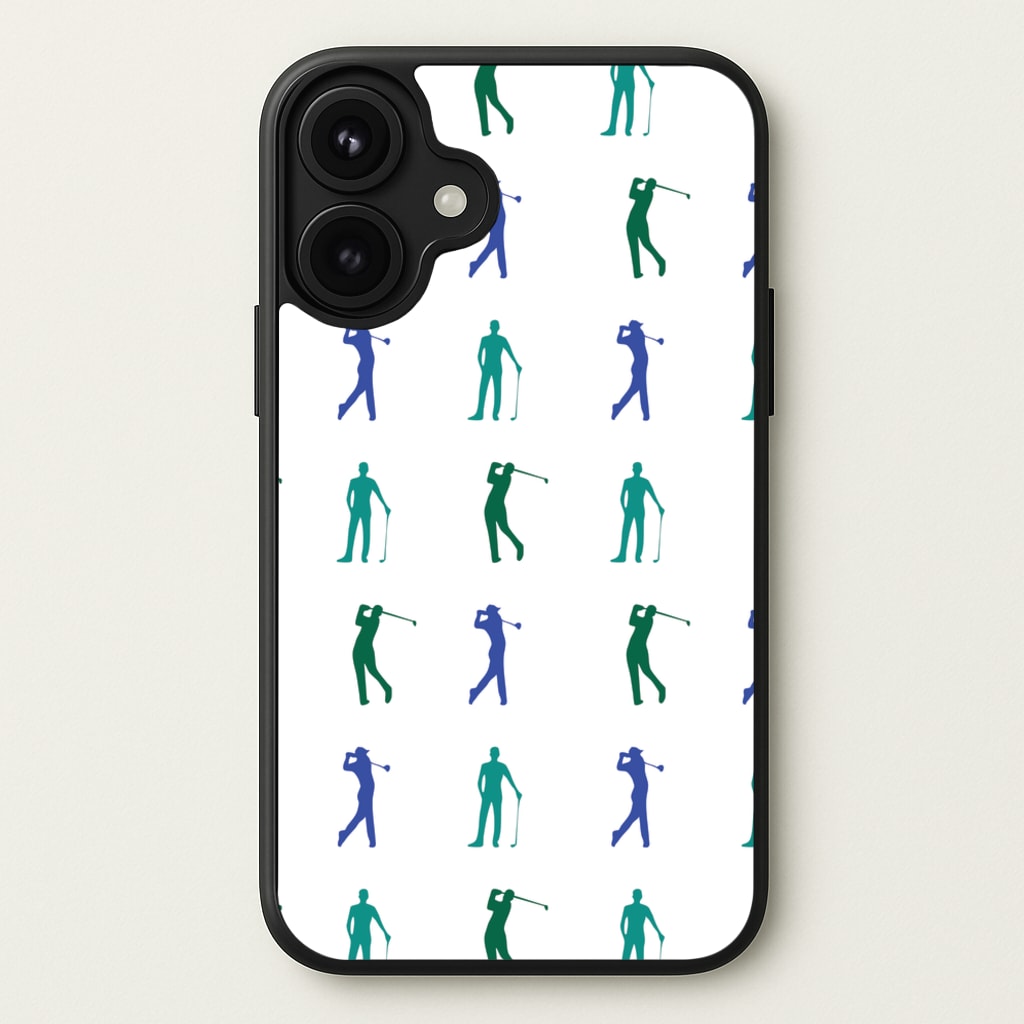 Golfer Silhouettes Pattern Phone Case for iPhone 17