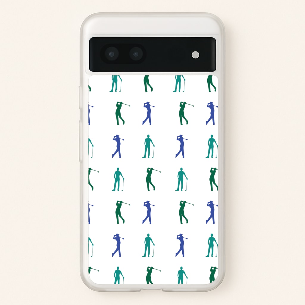 Golfer Silhouettes Pattern - Golf Phone Case for Google Pixel 7a