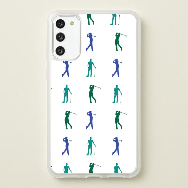 Golfer Silhouettes Pattern - Golf Phone Case for Galaxy S20