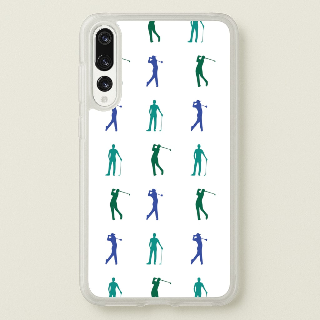 Golfer Silhouettes Pattern - Golf Phone Case for Huawei P20 Pro