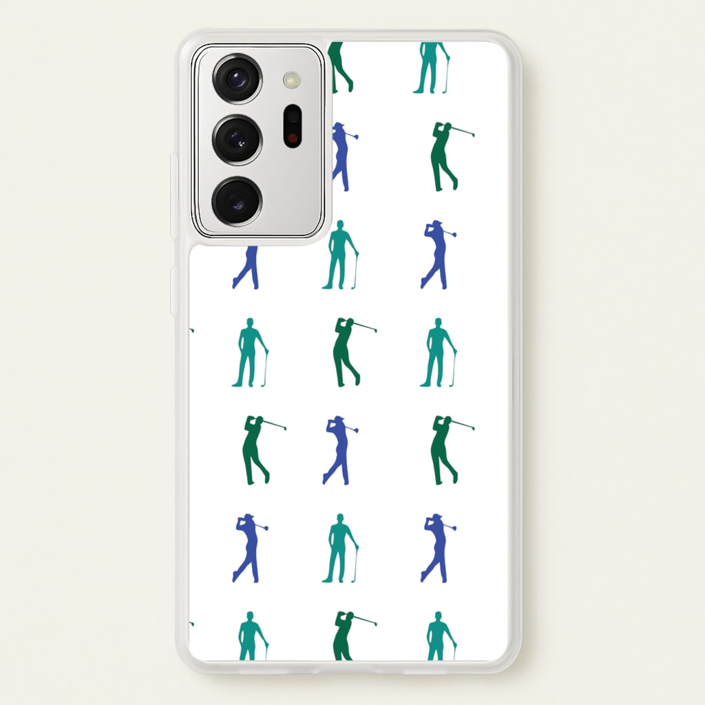 Golfer Silhouettes Pattern - Golf Phone Case for Galaxy Note 20 Ultra