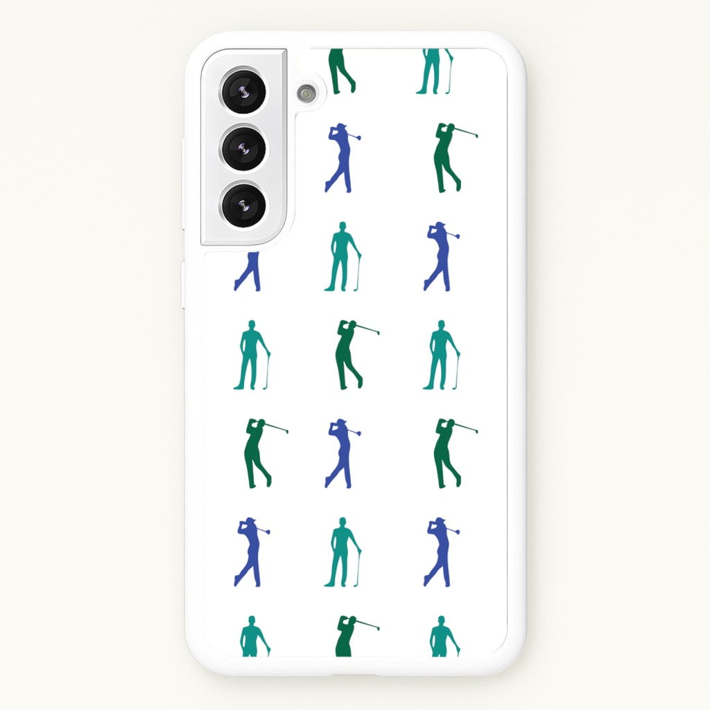 Golfer Silhouettes Pattern - Golf Phone Case for Galaxy S22 Plus