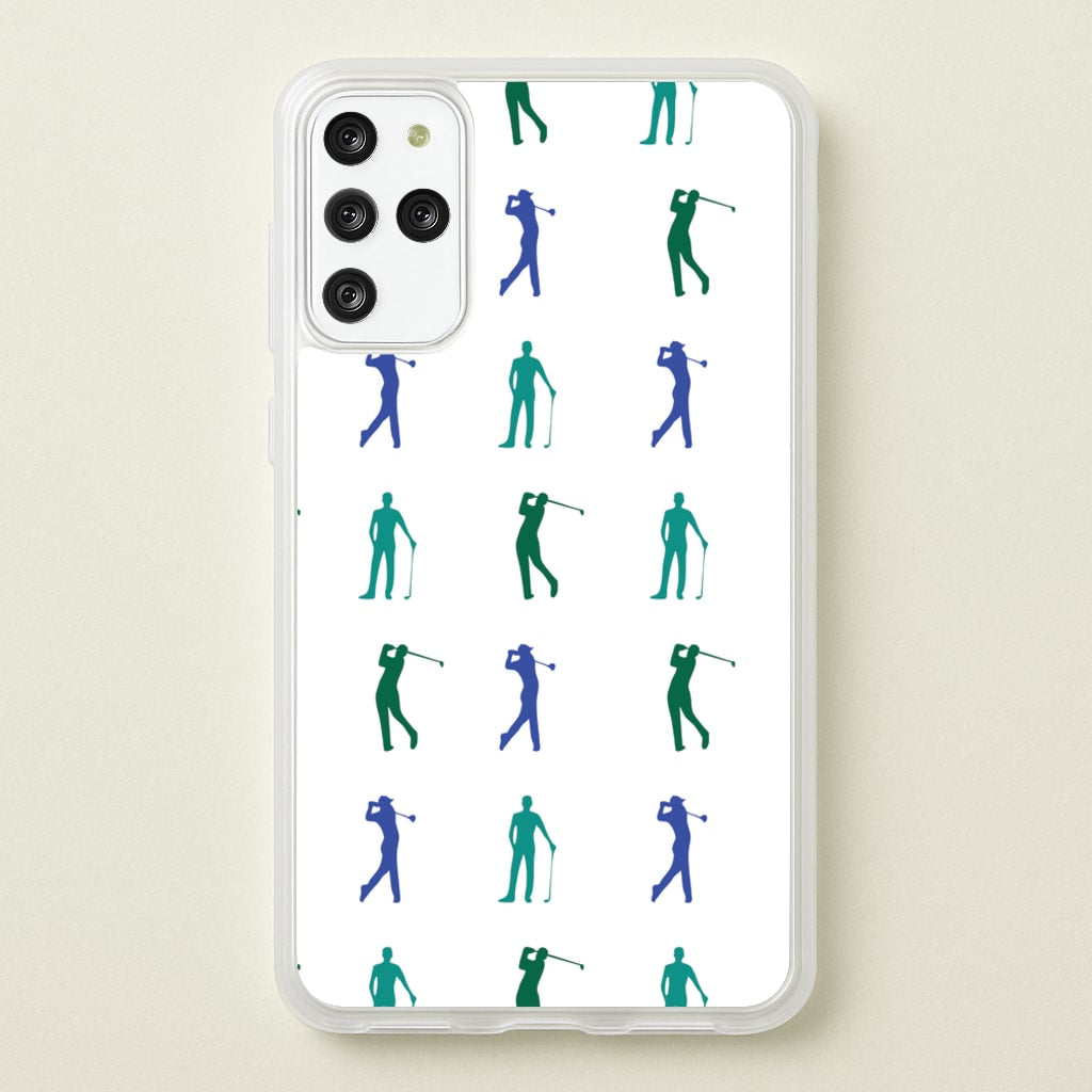 Golfer Silhouettes Pattern - Golf Phone Case for Galaxy S20 Plus