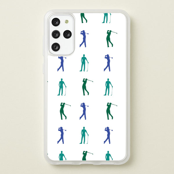 Golfer Silhouettes Pattern - Golf Phone Case for Galaxy S20 Plus
