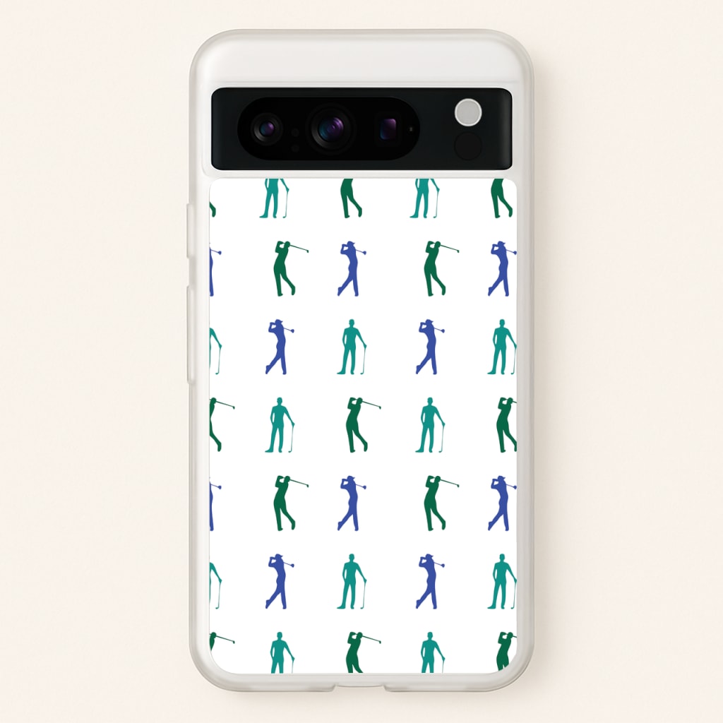 Golfer Silhouettes Pattern - Golf Phone Case for Google Pixel 8 Pro