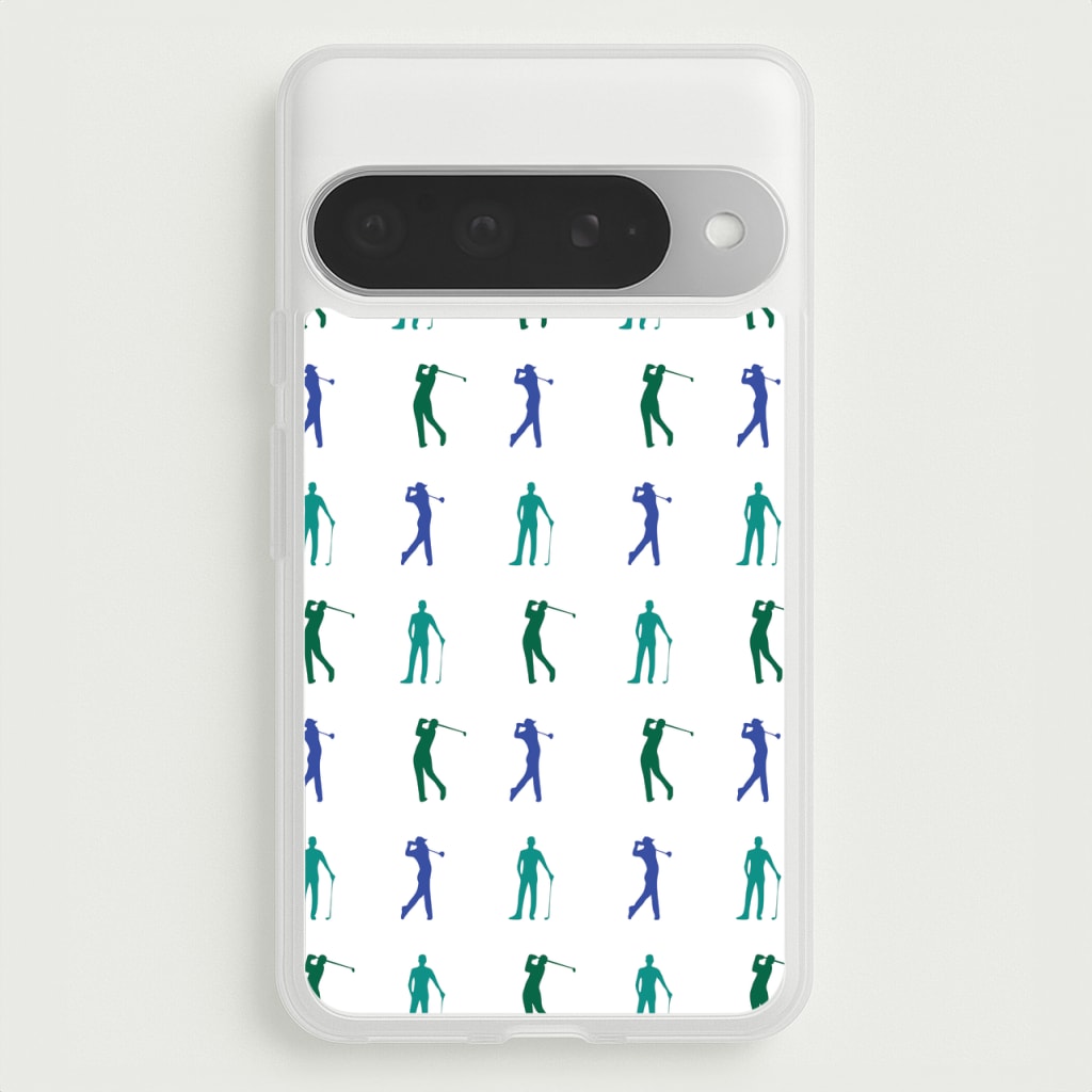 Golfer Silhouettes Pattern Phone Case for Google Pixel 10 Pro XL