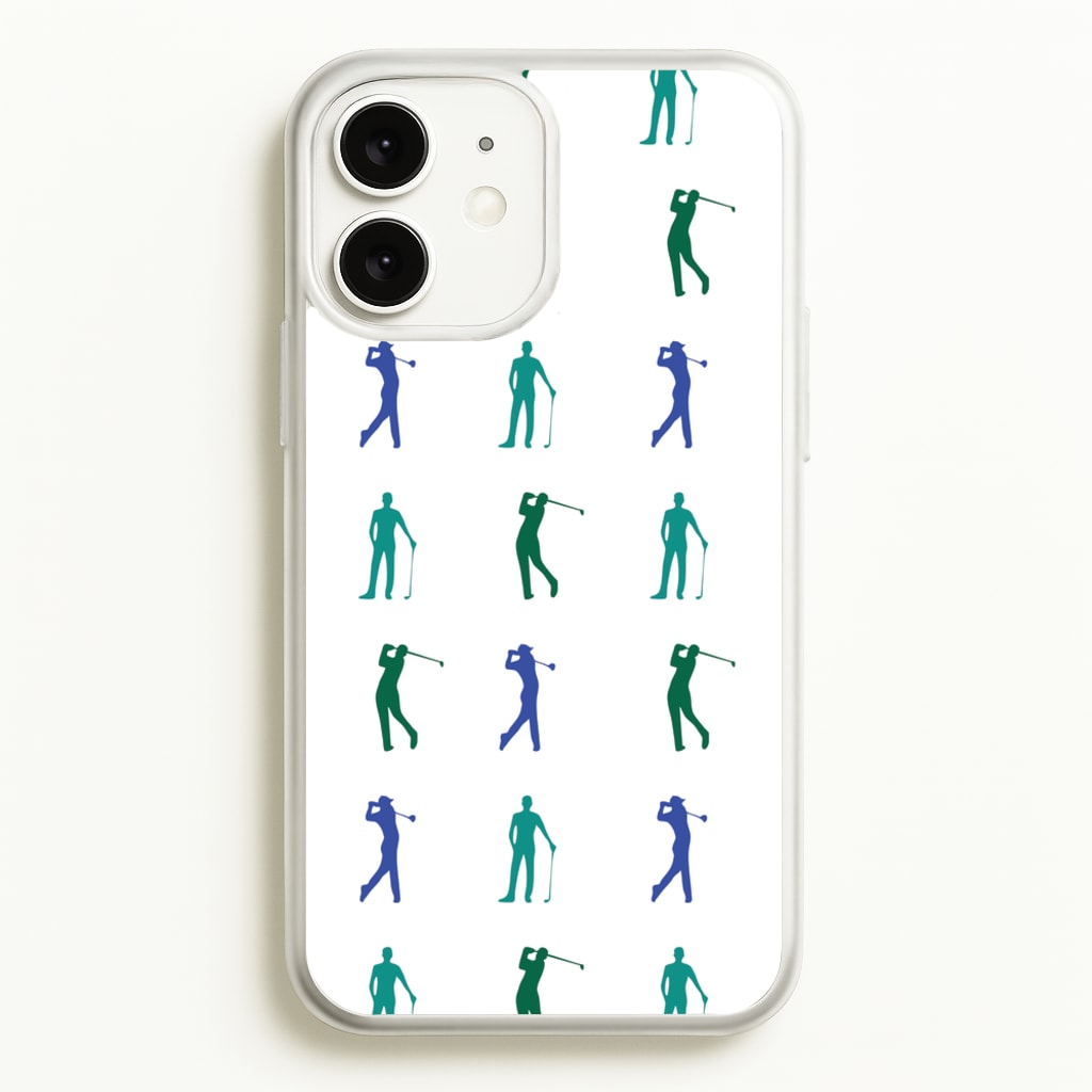 Golfer Silhouettes Pattern - Golf Phone Case for iPhone 11