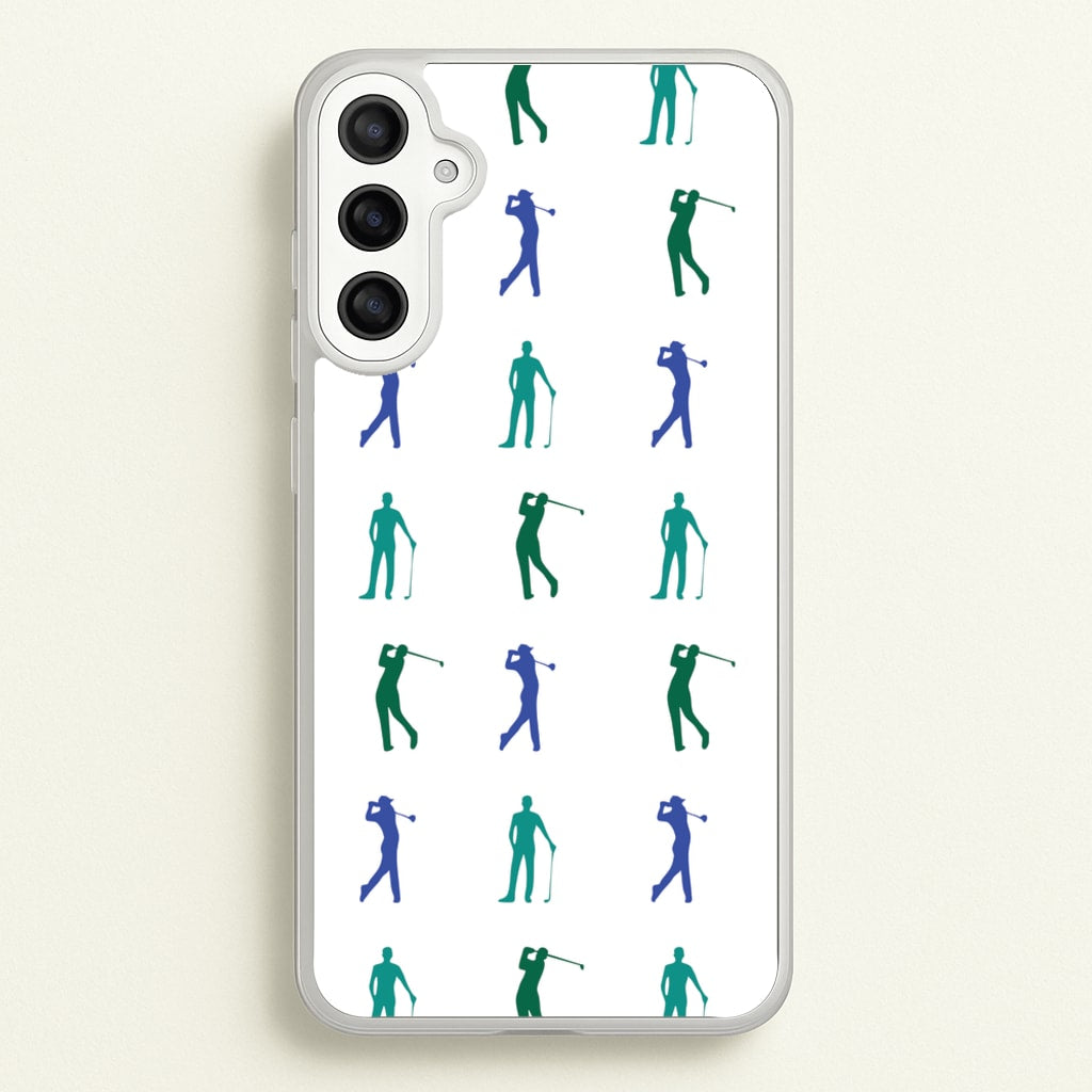 Golfer Silhouettes Pattern - Golf Phone Case for Galaxy A36