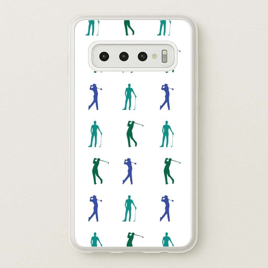 Golfer Silhouettes Pattern - Golf Phone Case for Galaxy S10