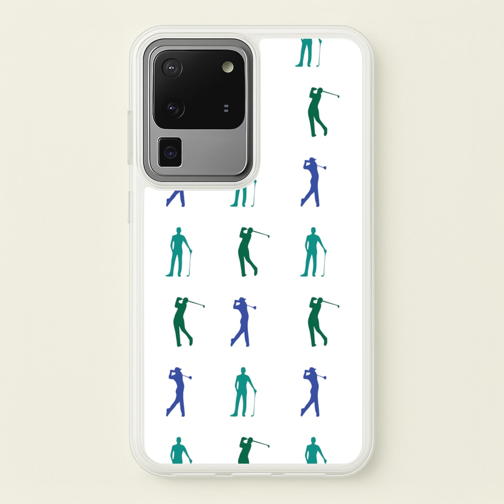 Golfer Silhouettes Pattern - Golf Phone Case for Galaxy S20 Ultra
