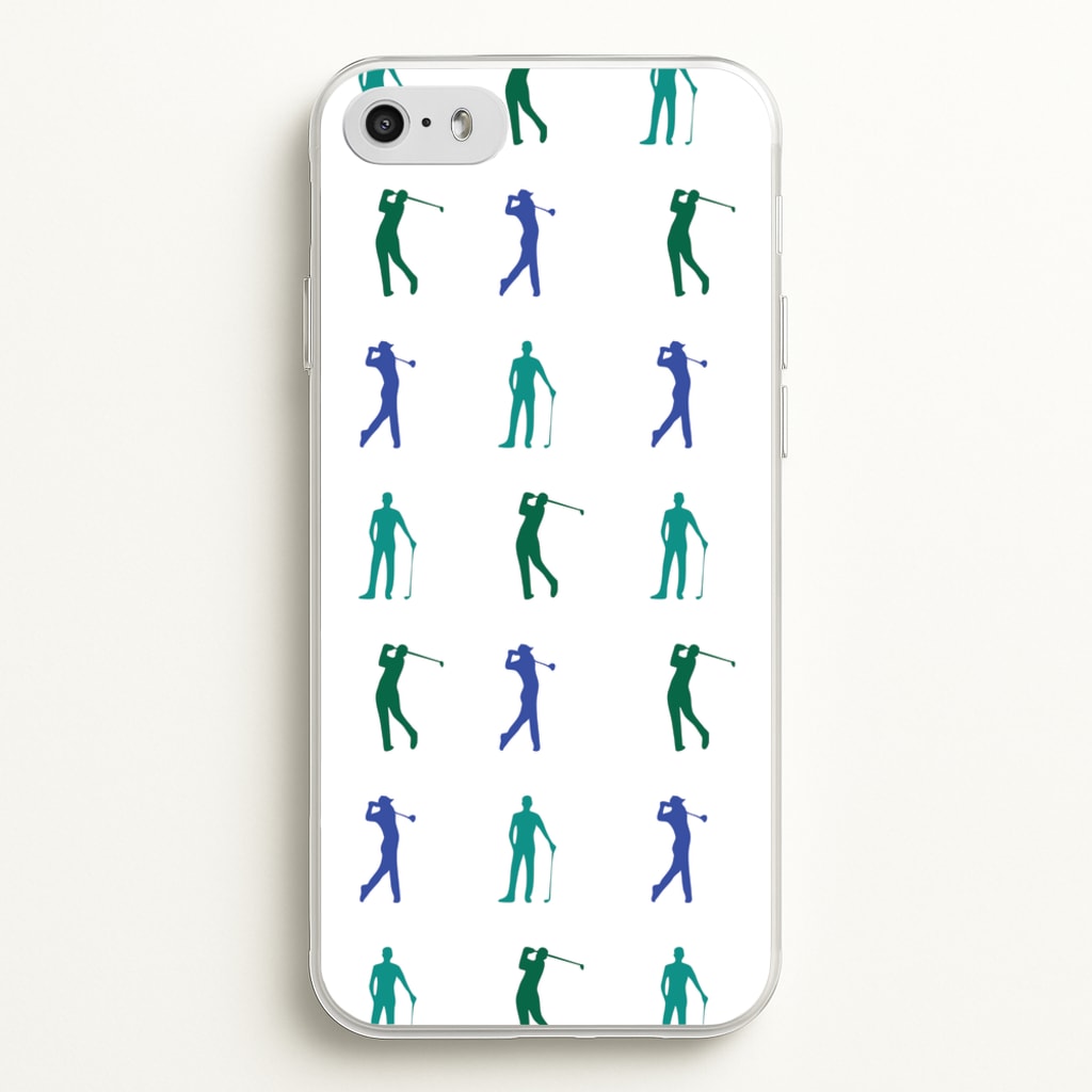 Golfer Silhouettes Pattern - Golf Phone Case for iPhone 5 / 5s / SE 2016