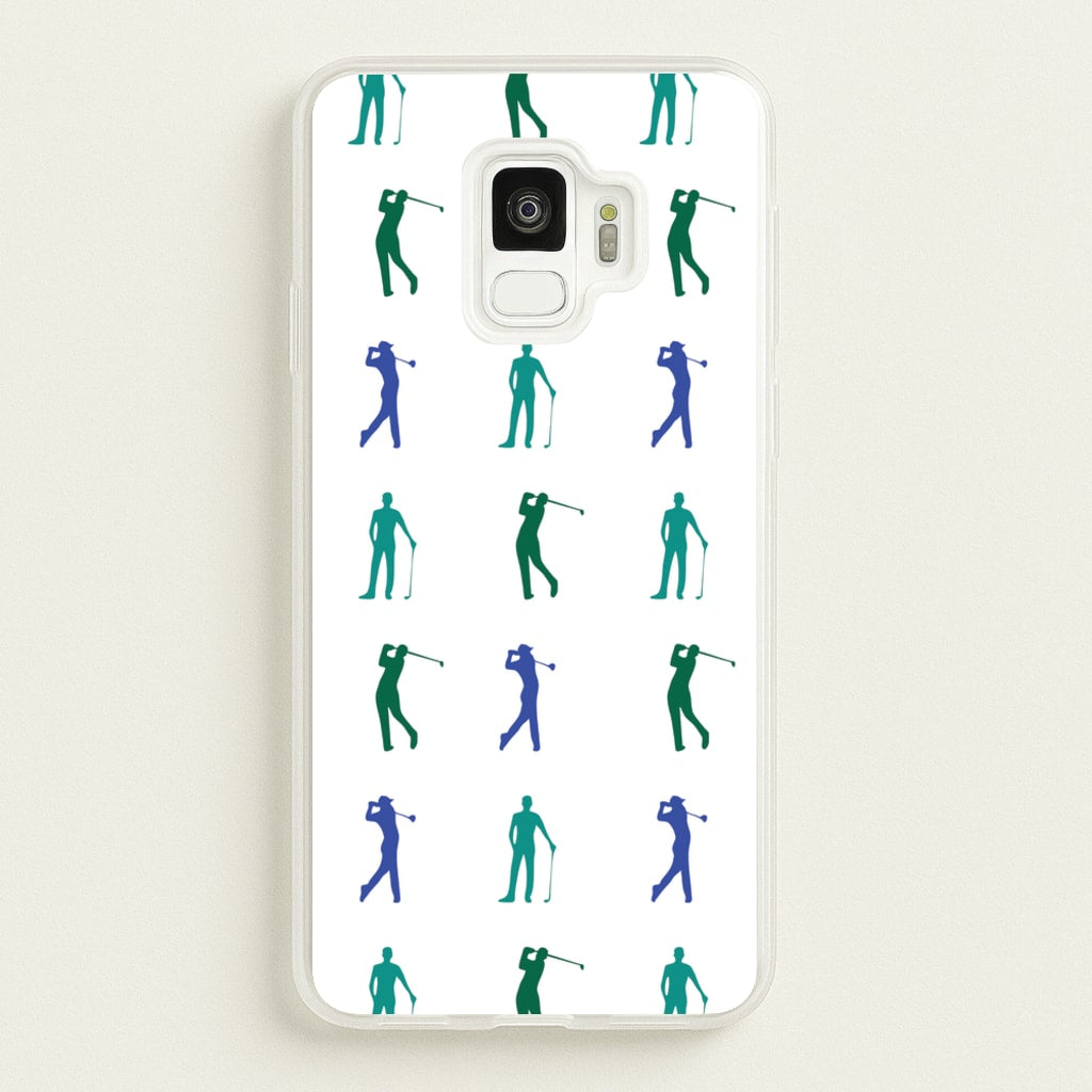Golfer Silhouettes Pattern - Golf Phone Case for Galaxy S9