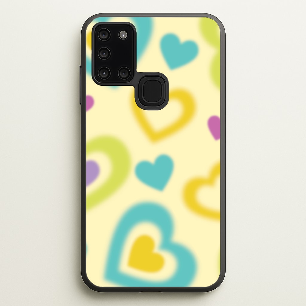 Multicoloured Hearts Gradient Pattern - Summer Phone Case for Galaxy A21s