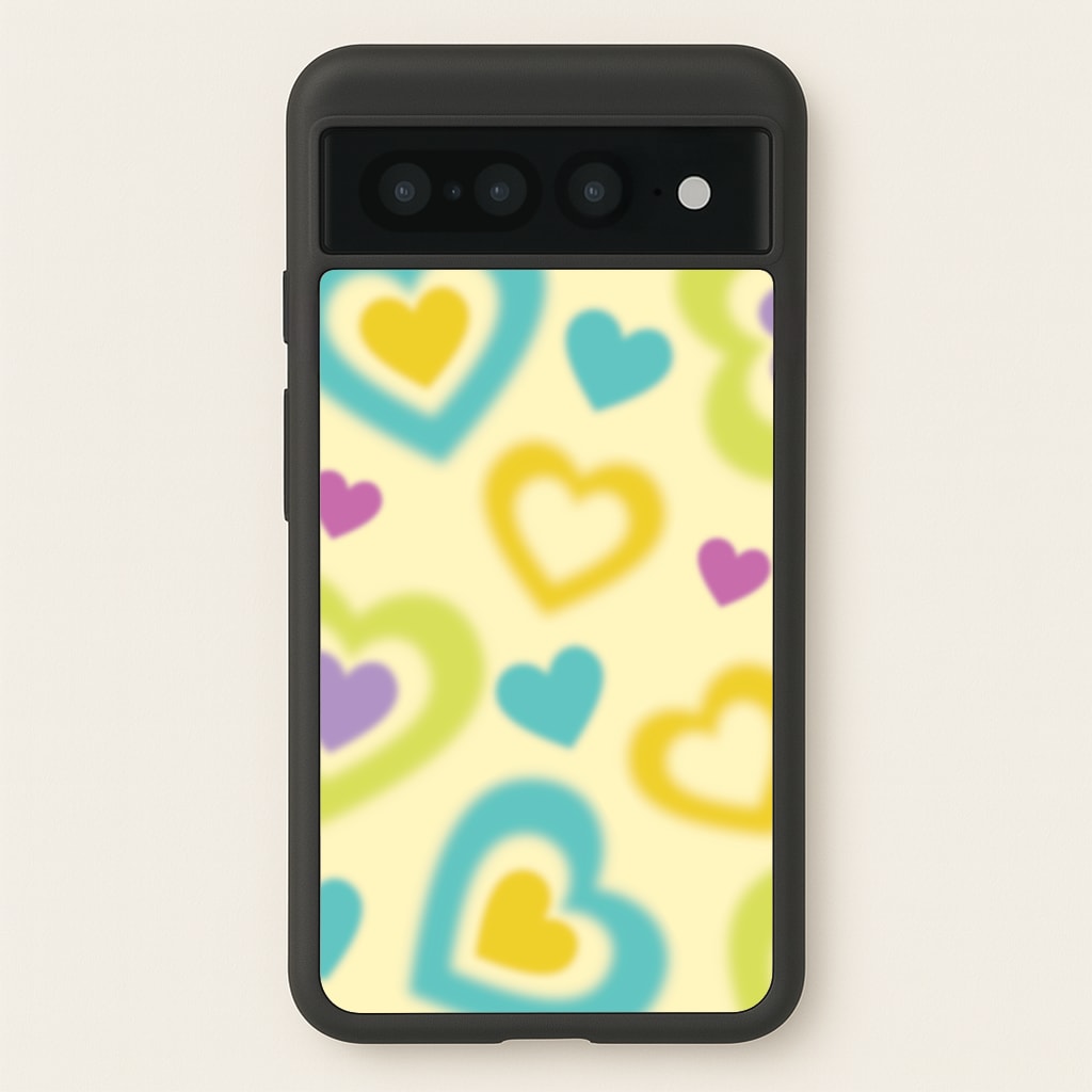 Multicoloured Hearts Gradient Pattern - Summer Phone Case for Google Pixel 7 Pro