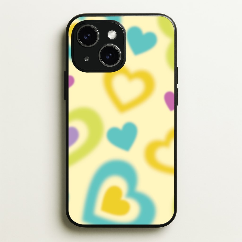 Multicoloured Hearts Gradient Pattern - Summer Phone Case for iPhone 14 Plus