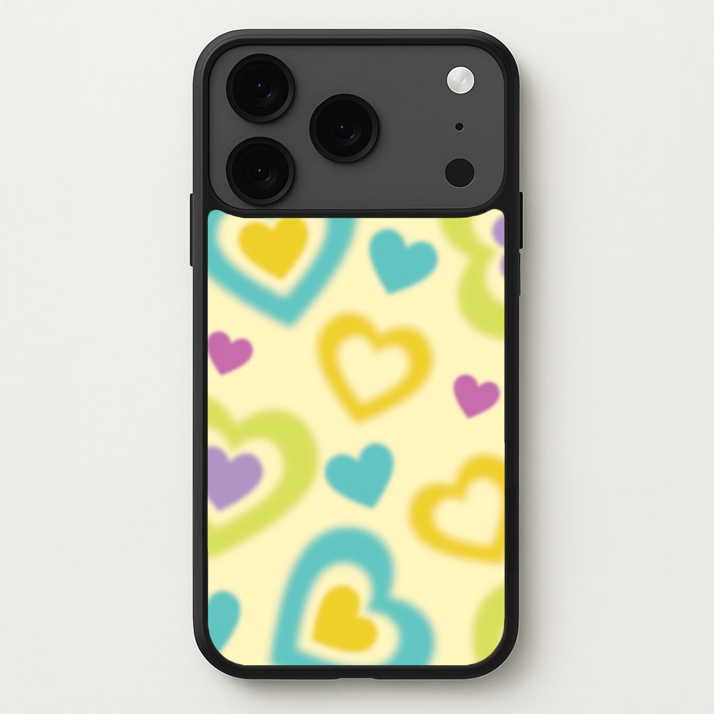 Multicoloured Hearts Gradient Pattern Phone Case for iPhone 17 Pro