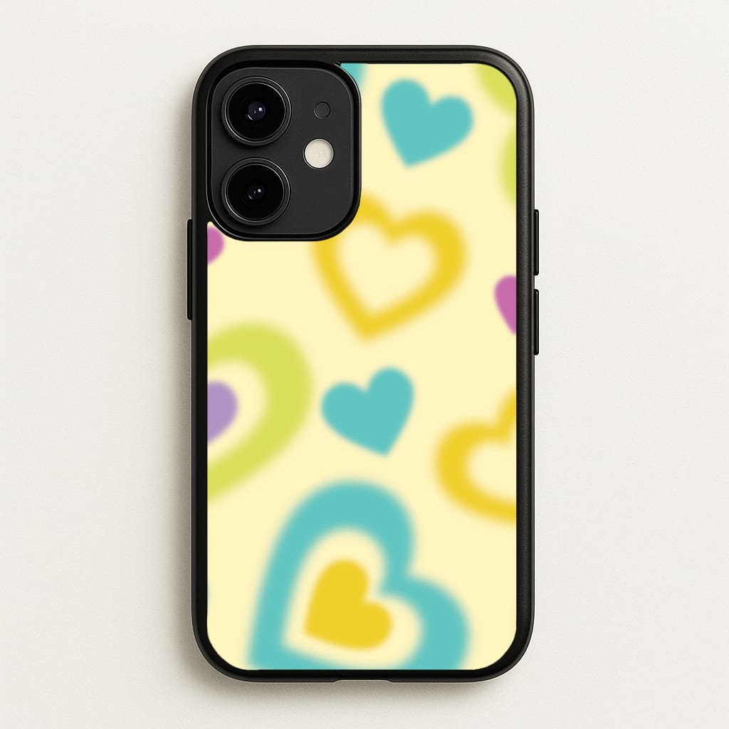 Multicoloured Hearts Gradient Pattern - Summer Phone Case for iPhone 12 / 12 Pro