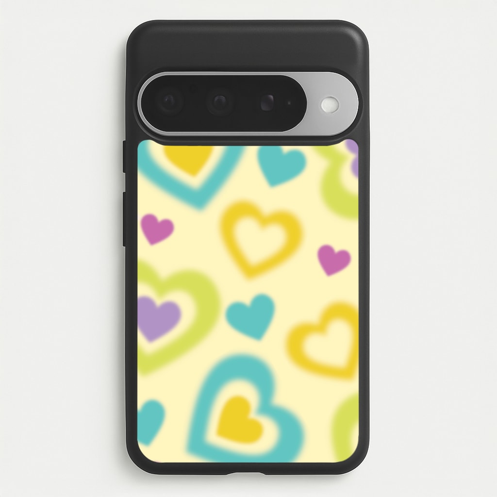 Multicoloured Hearts Gradient Pattern Phone Case for Google Pixel 10 Pro XL
