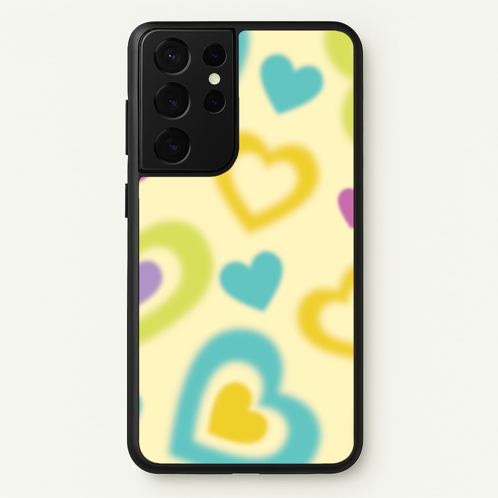 Multicoloured Hearts Gradient Pattern - Summer Phone Case for Galaxy S21 Ultra