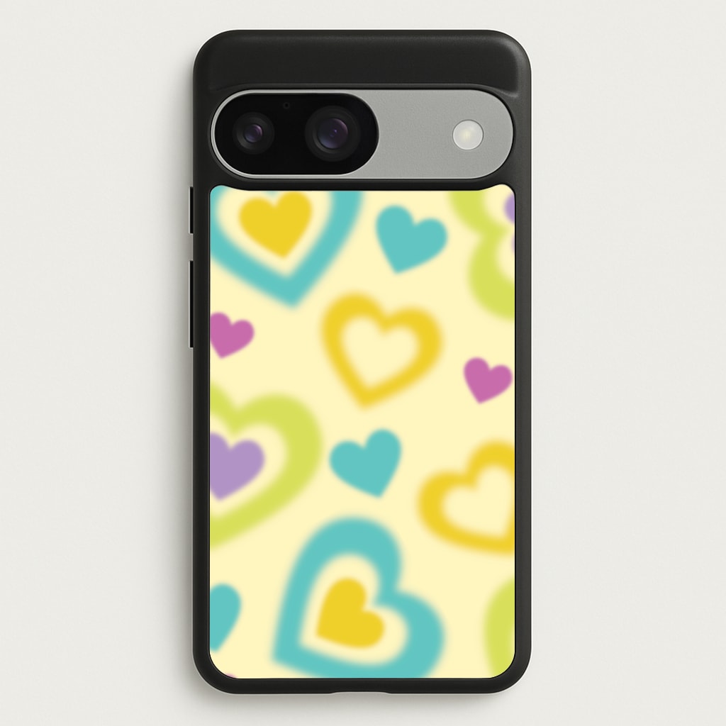 Multicoloured Hearts Gradient Pattern - Summer Phone Case for Google Pixel 9 / 9 Pro