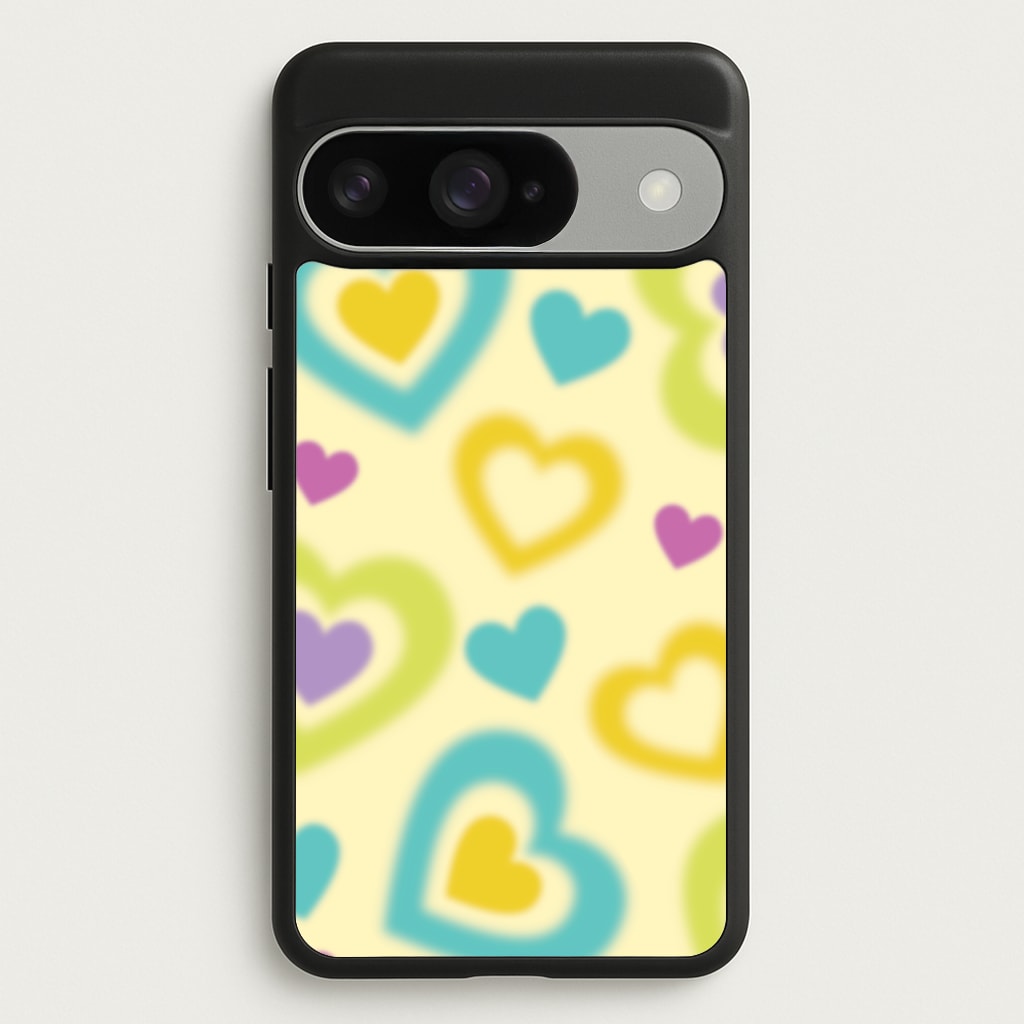 Multicoloured Hearts Gradient Pattern Phone Case for Google Pixel 10 / 10 Pro
