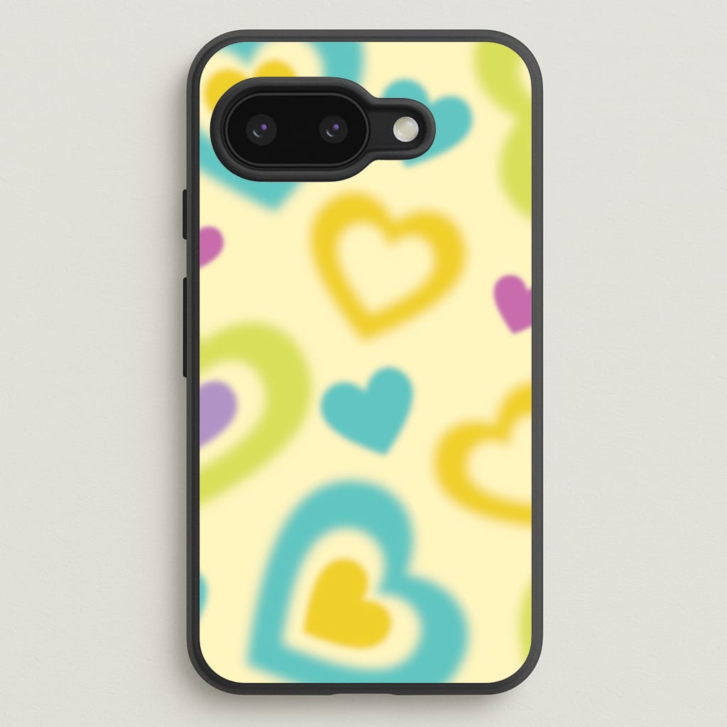 Multicoloured Hearts Gradient Pattern - Summer Phone Case for Google Pixel 9a