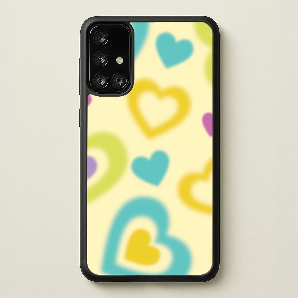Multicoloured Hearts Gradient Pattern - Summer Phone Case for Galaxy A71