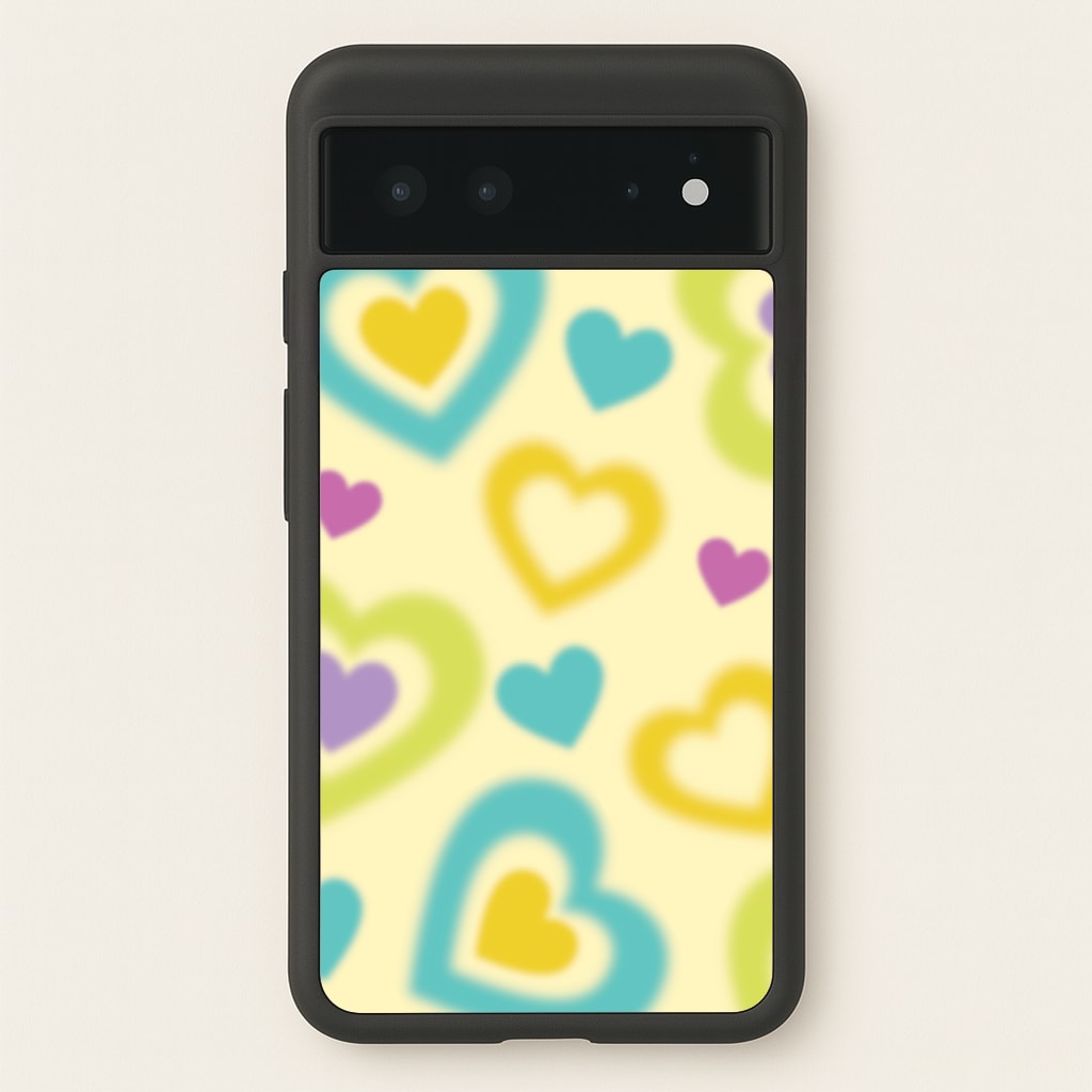 Multicoloured Hearts Gradient Pattern - Summer Phone Case for Google Pixel 6