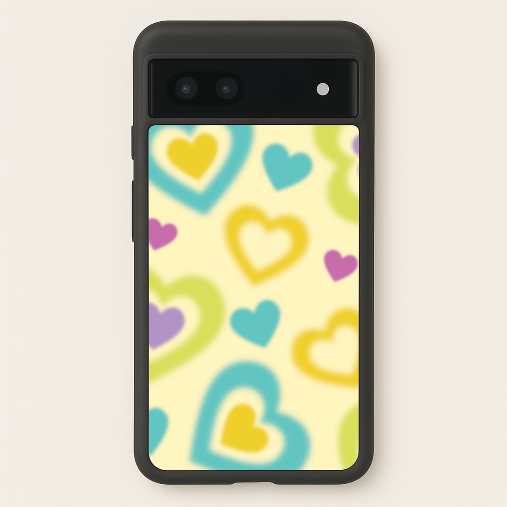 Multicoloured Hearts Gradient Pattern - Summer Phone Case for Google Pixel 7a