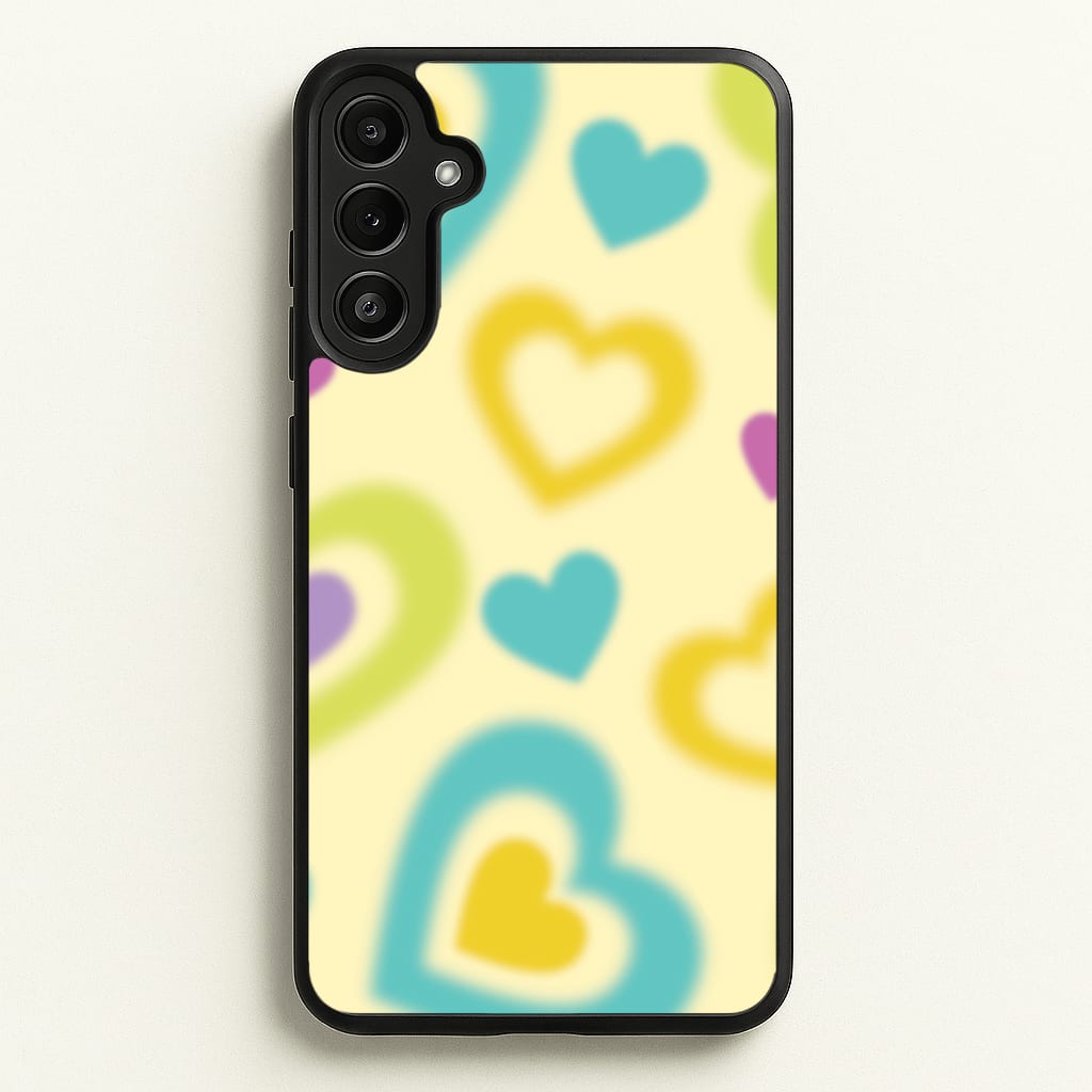 Multicoloured Hearts Gradient Pattern - Summer Phone Case for Galaxy A34