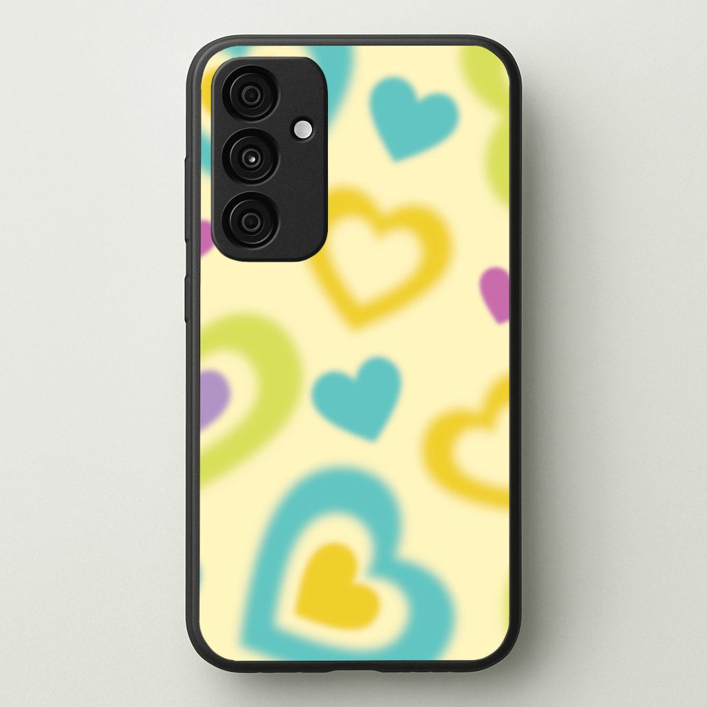 Multicoloured Hearts Gradient Pattern - Summer Phone Case for Galaxy A35