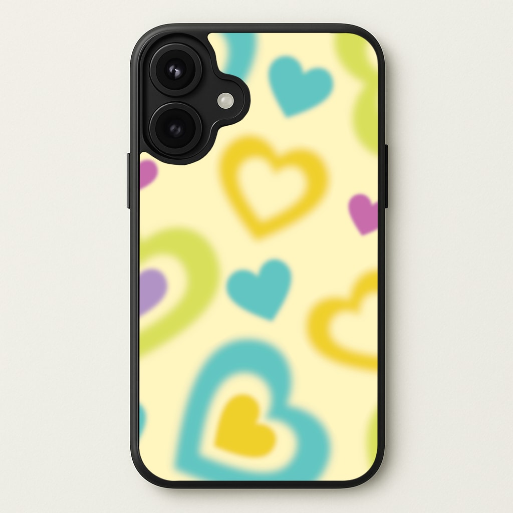 Multicoloured Hearts Gradient Pattern Phone Case for iPhone 17