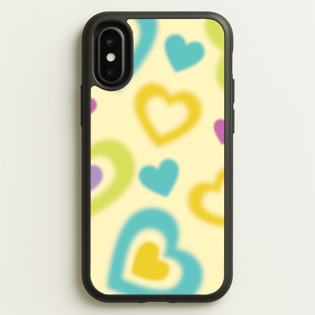 Multicoloured Hearts Gradient Pattern - Summer Phone Case for iPhone X / XS