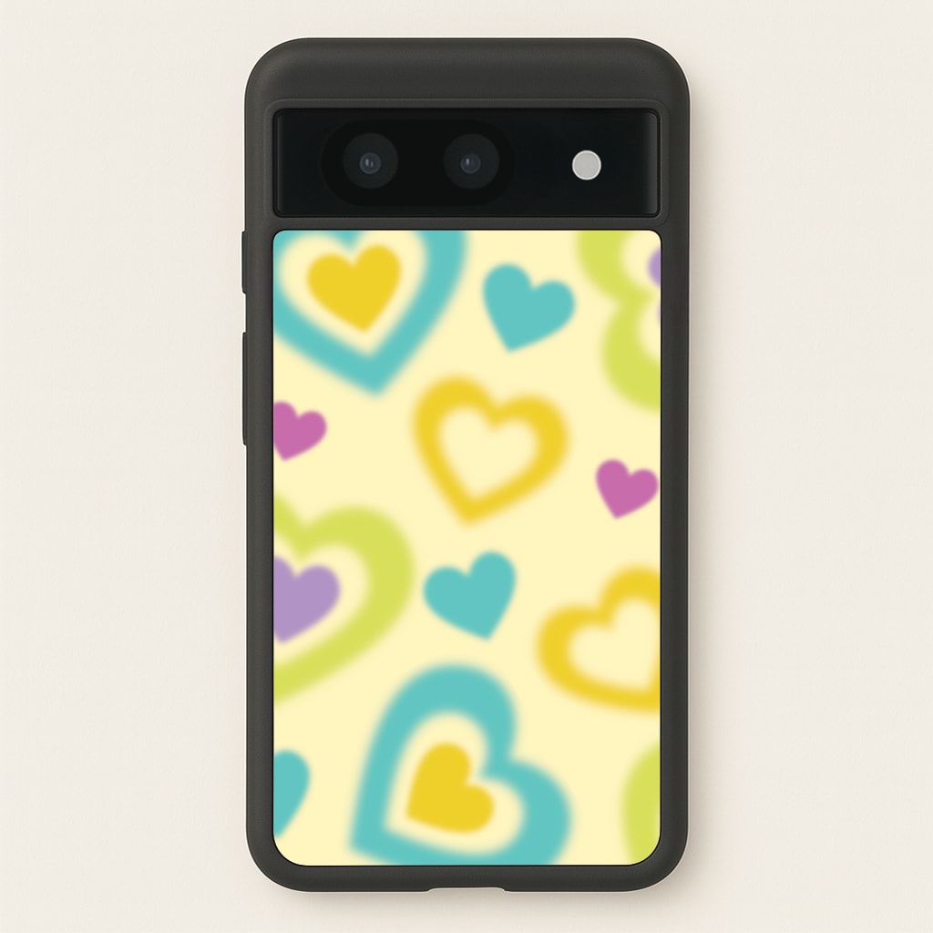 Multicoloured Hearts Gradient Pattern - Summer Phone Case for Google Pixel 8a