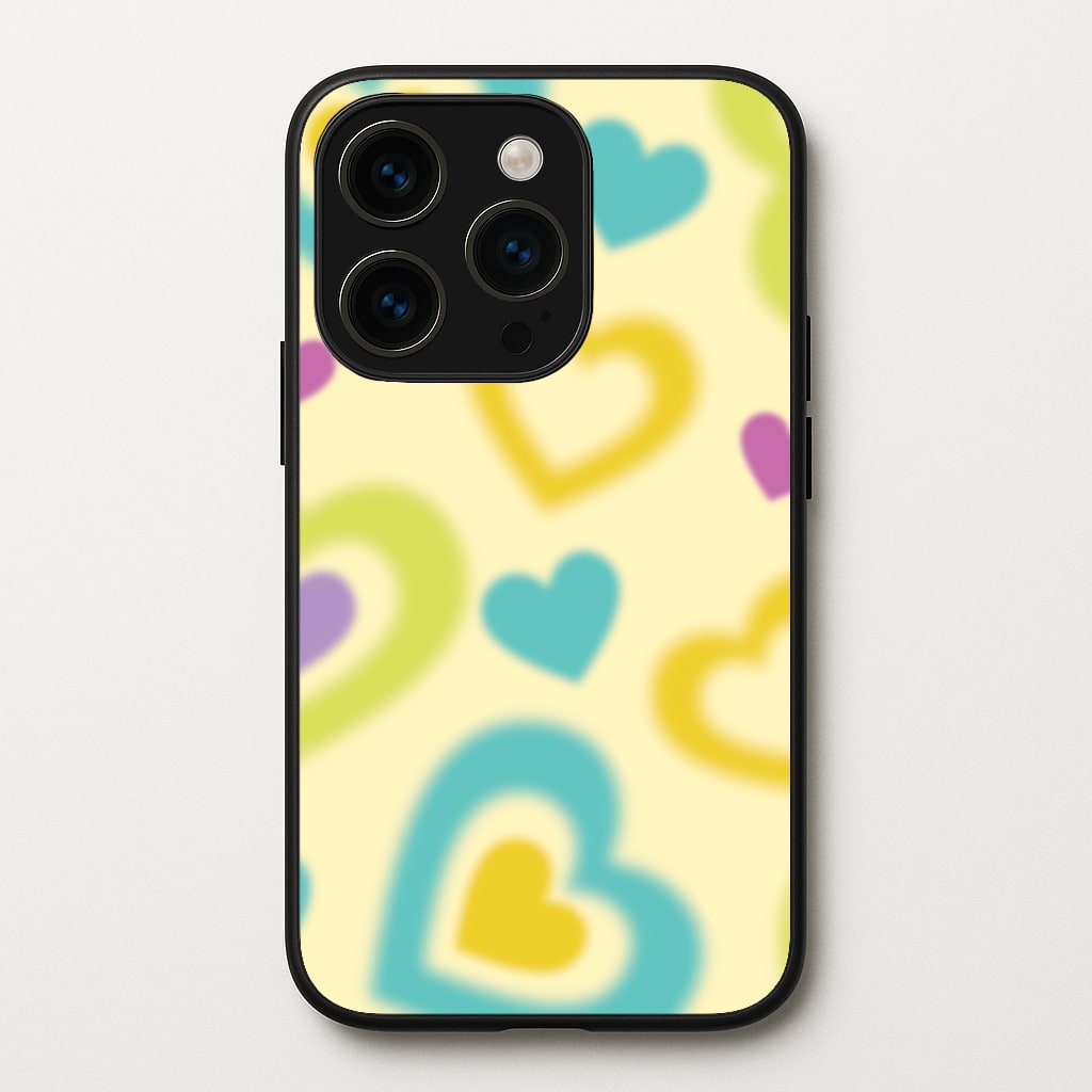 Multicoloured Hearts Gradient Pattern - Summer Phone Case for iPhone 15 Pro