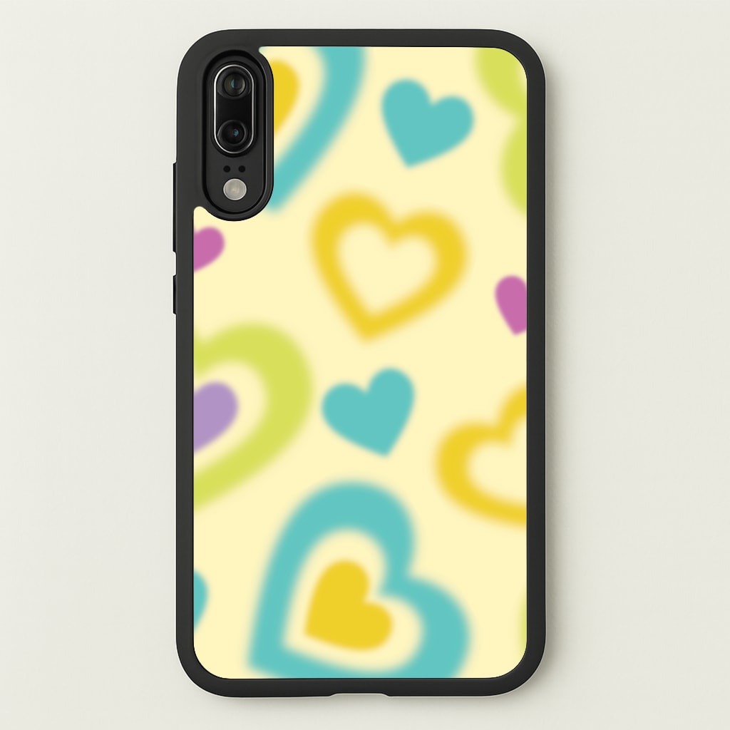 Multicoloured Hearts Gradient Pattern - Summer Phone Case for Huawei P20