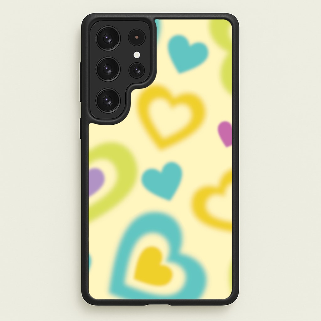 Multicoloured Hearts Gradient Pattern - Summer Phone Case for Galaxy S23 Ultra