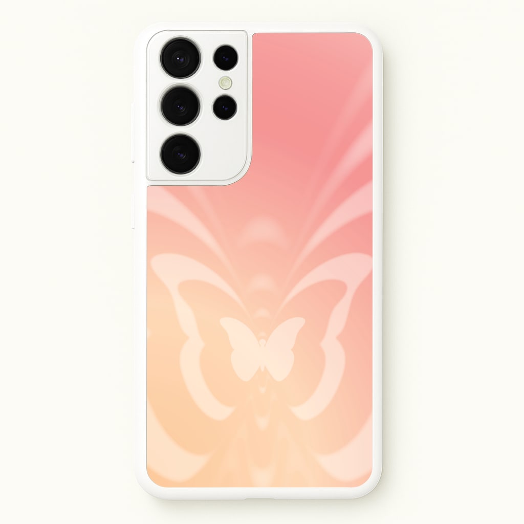 Butterfly Gradient Pink - Summer Phone Case for Galaxy S21 Ultra