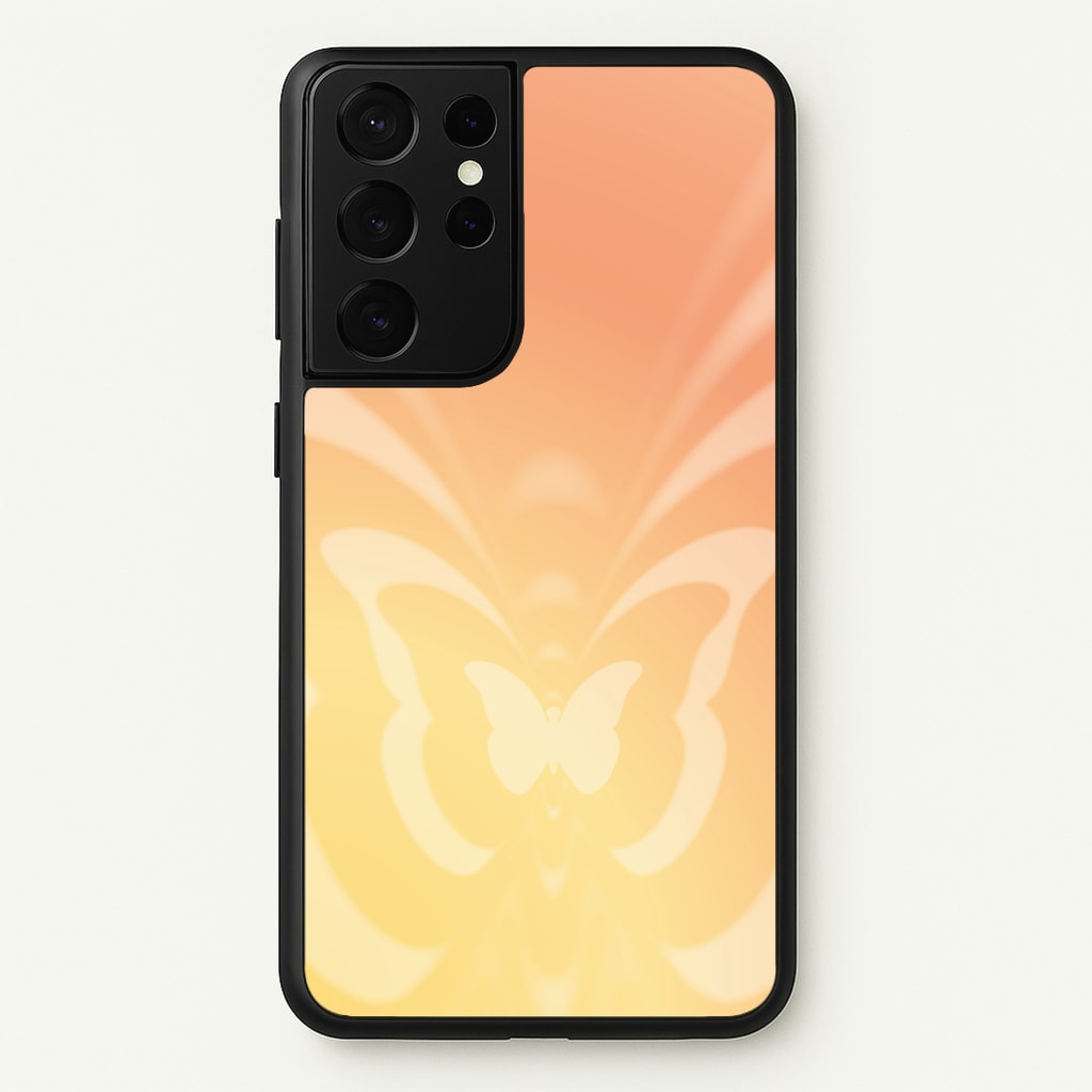 Butterfly Gradient Yellow - Summer Phone Case for Galaxy S21 Ultra