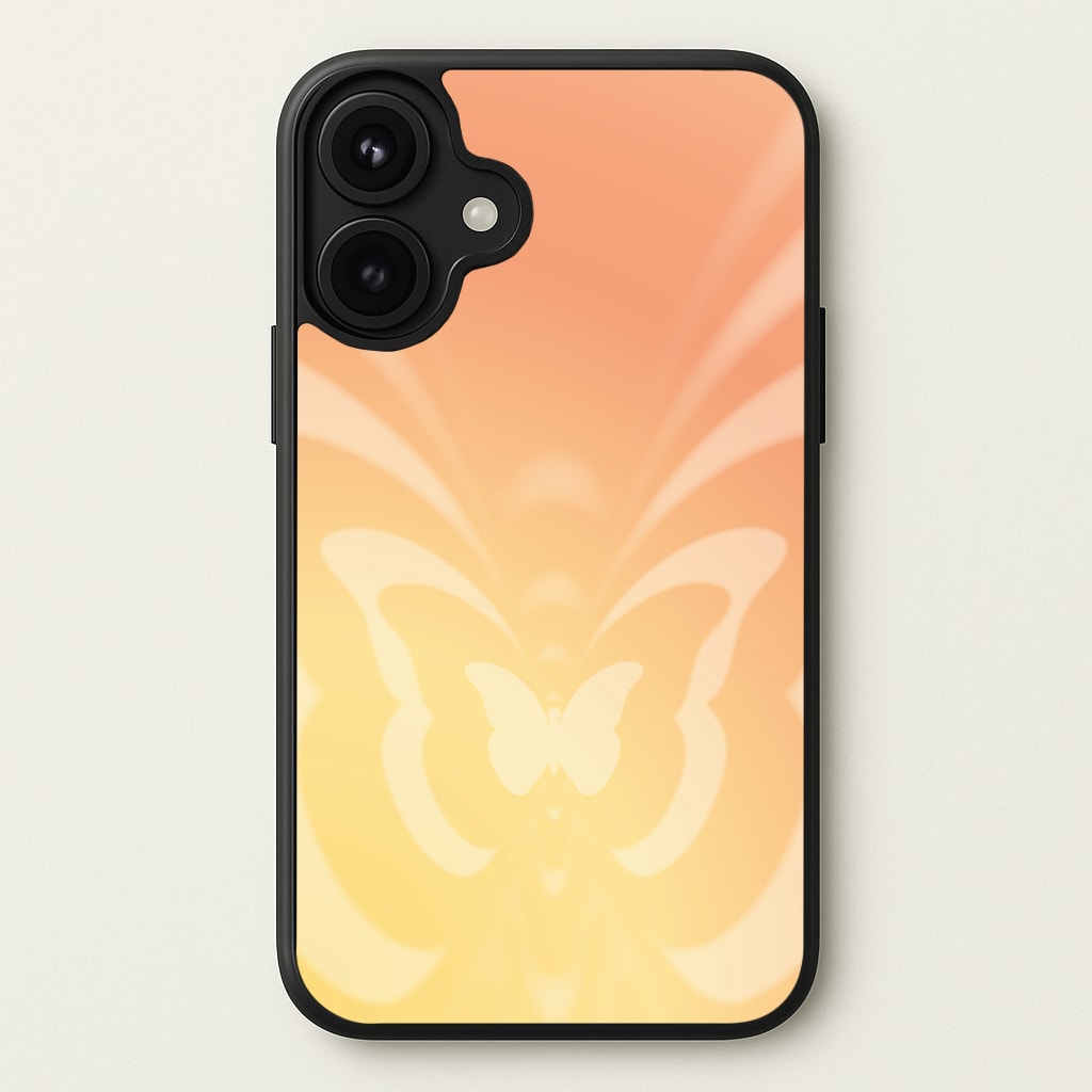 Butterfly Gradient Yellow Phone Case for iPhone 17