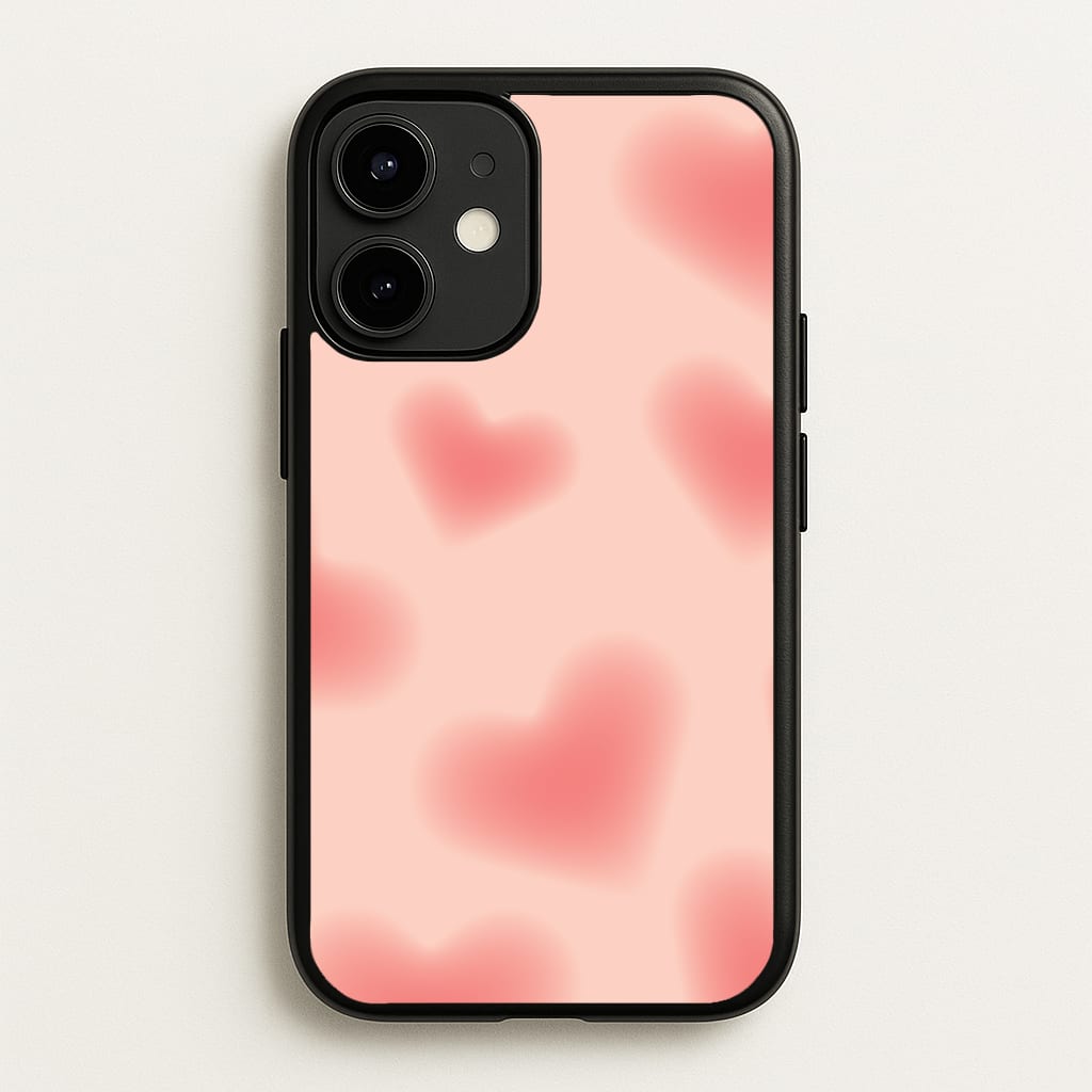 Gradient Red Hearts Pattern - Summer Phone Case for iPhone 12 / 12 Pro