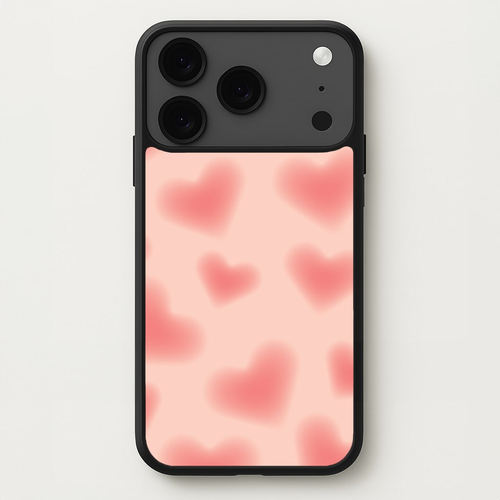 Gradient Red Hearts Pattern Phone Case for iPhone 17 Pro Max