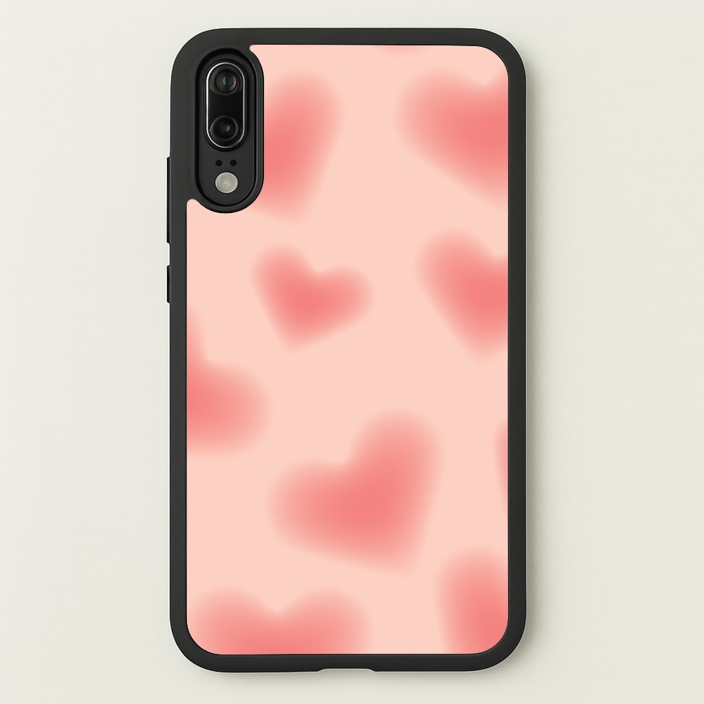 Gradient Red Hearts Pattern - Summer Phone Case for Huawei P20