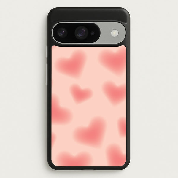 Gradient Red Hearts Pattern Phone Case for Google Pixel 10 / 10 Pro